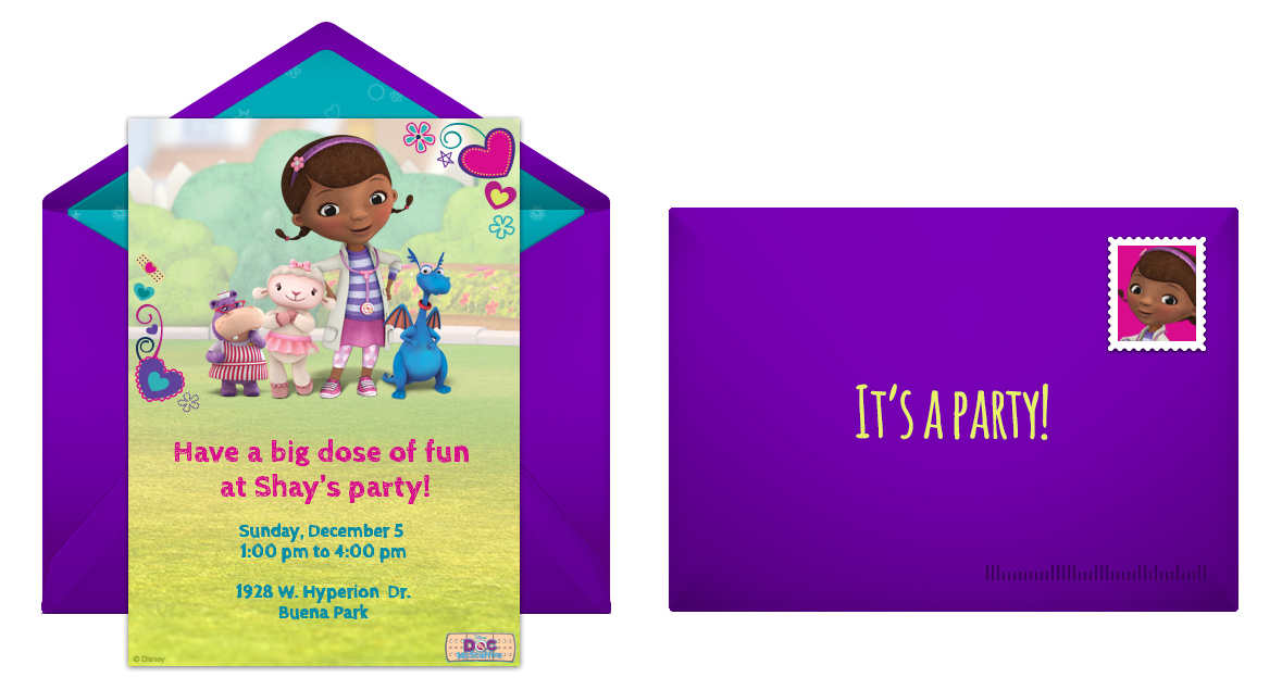 free doc mcstuffins online invitation