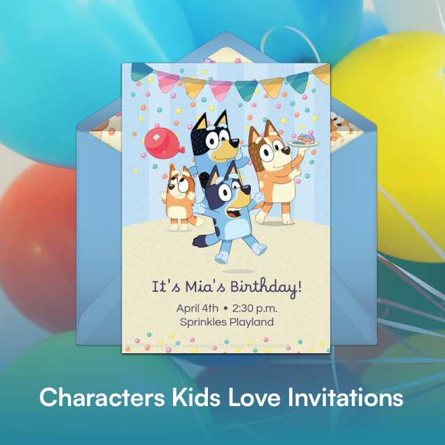 Character Kids Love Invitations